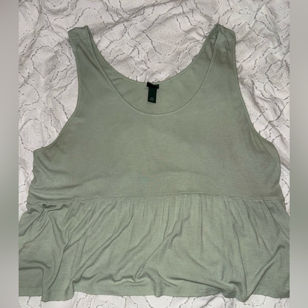 Wild Fable | Peplum Rib Knit Cropped Tank Top